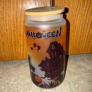 Halloween Themed Frosted Glass Tumbler